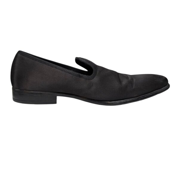 Carlo Morandi Loafer Shoes Mens Black Fabric Slip On Memory Foam Size 9.5 D - Picture 1 of 12